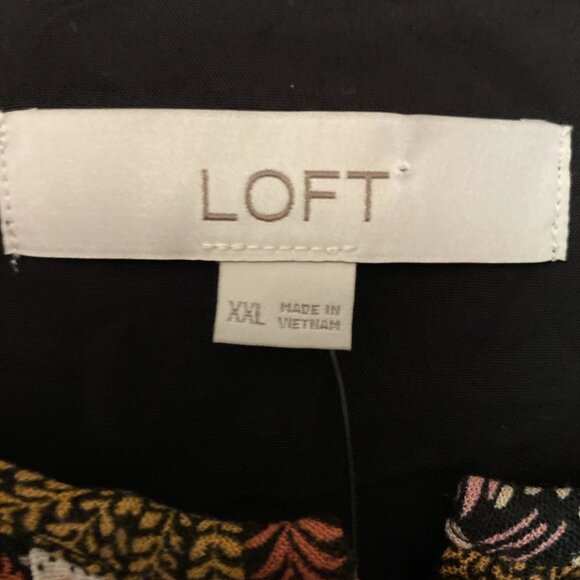 Loft Size XXL Paradise Jungle Print Button Front Side Tie Safari Dress NWT - Picture 4 of 8